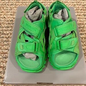 Balenciaga Kids Vibrant Green Track Sandals Sz.10